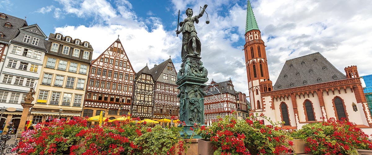 Römerberg market square in Frankfurt, Germany